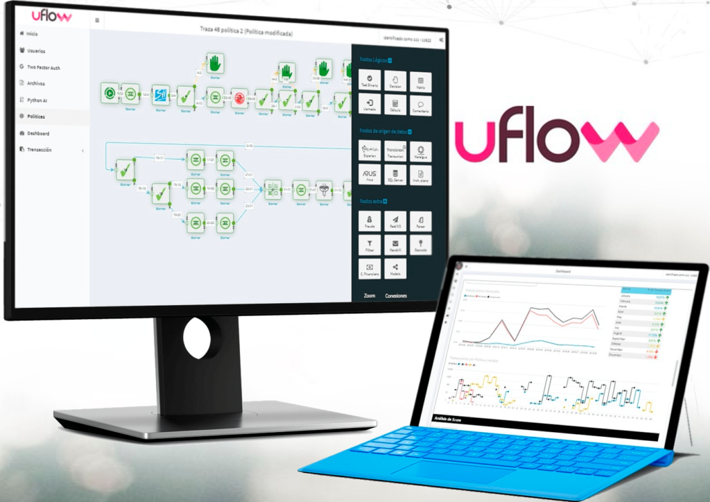 El editor visual de uFlow es uno el más intuitivo y rápido del mercado para generar diagramas de flujo de decisiones
